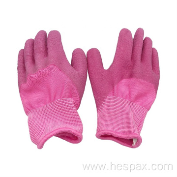 Hespax Children Outdoor Rubber Coated Kids Gardening Gloves